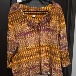 Ruby Rd. Multicolor Ikat Blouse